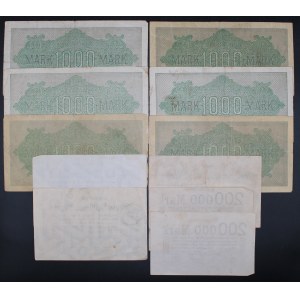 Germany. 1922-23 1000 2 Million Mark 11 Pieces