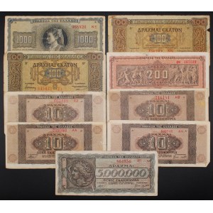 Greece. 1940-44 Lot of 9 Pieces Italian Occupation