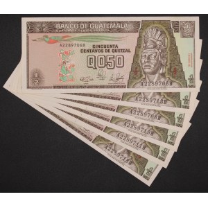 Guatemala. 1989 0.50 Quetzal 6 Pieces