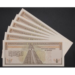 Guatemala. 1989 0.50 Quetzal 6 Pieces