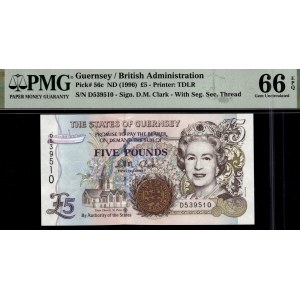 Guernsey. 1996 5 Pounds