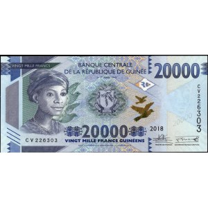 Guinea. 2018 2000 Francs Prefix CV
