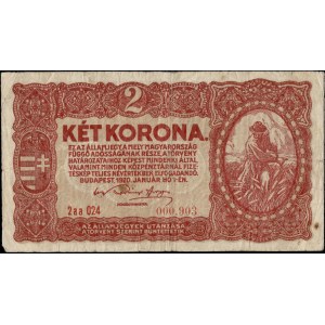 Hungary. 1920 2 Pengo Low S/N 903