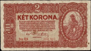 Hungary. 1920 2 Pengo Low S/N 903