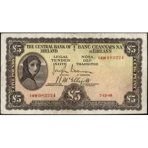 Ireland. 1948 5 Pounds Central Bank