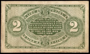 Italy. 1870 Tuscany 2 Lire Banca Toscana Type II Right Seal