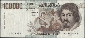 Italy. 1983 100000 Lire Prefix BC Y