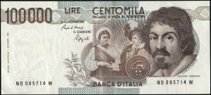 Italy. 1983 100000 Lire Prefix ND W