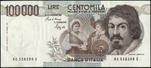 Italy. 1983 100000 Lire Prefix RE E