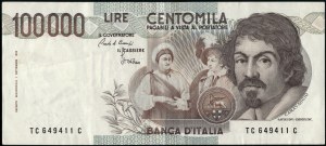 Italy. 1983 100000 Lire Prefix TC C