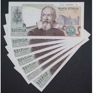 Italy. 1983 2000 Lire 7 Consecutive Pieces