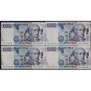 Italy. 1984 10000 Lire 4 Consecutive Pieces