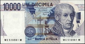 Italy. 1984 10000 Lire Prefix WC M