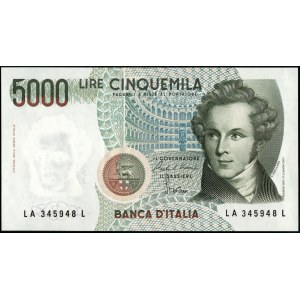 Italy. 1985 5000 Lire Prefix LA H
