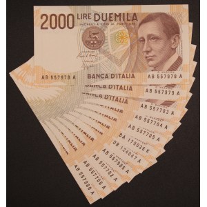 Italy. 1990 2000 Lire Prefix AB A 11 Pieces