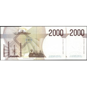 Italy. 1990 2000 Lire Replacement Prefix XA A Consecutive Pair