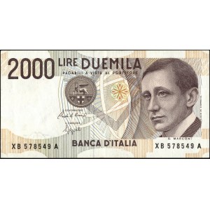 Italy. 1990 2000 Lire Replacement Prefix XB A