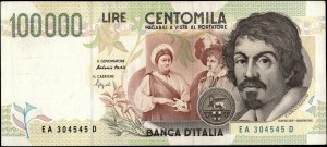 Italy. 1994 100000 Lire Prefix EA D