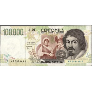 Italy. 1994 100000 Lire Prefix KB U