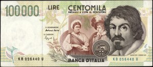 Italy. 1994 100000 Lire Prefix KB U