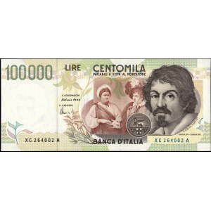Italy. 1994 100000 Lire Prefix XC A Replacement