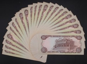 Jamaica. 1991 5 Dollars 22 Pieces