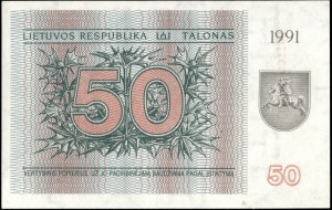 Lithuania. 1991 50 Talonas
