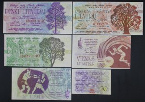 Lithuania. 1991 6 Piece Lot Private Issue