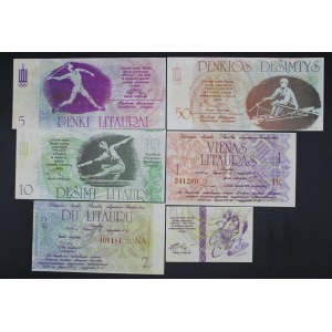 Lithuania. 1991 6 Piece Lot Private Issue