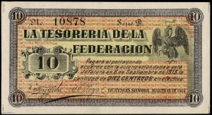 Mexico. 1913 10 Centavos Tesoreria de la Federacion
