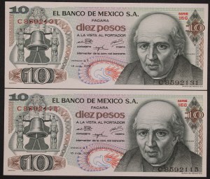 Mexico. 1975 10 Pesos 2 Pieces