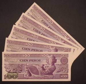 Mexico. 1982 100 Pesos 5 Pieces