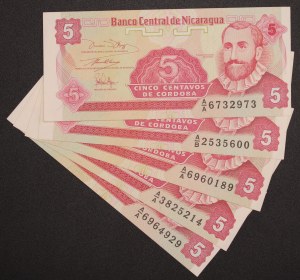 Nicaragua. 1992 5 Centavos 5 Pieces