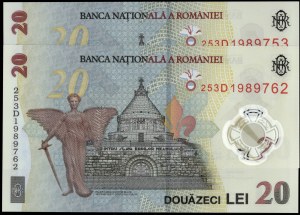 Romania. 2025 20 Lei 2 Pieces