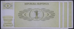 Slovenia. 1990 1 Tolar 4 Pieces