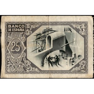 Spain. 1937 Bilbao 25 Pesetas Banco de España