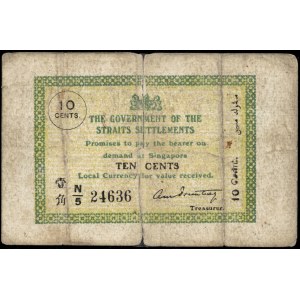 Straits Settlements. 1920 10 Cents