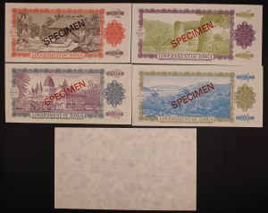 Tonga. 1978 4 Piece Specimen Set W/ Certificate