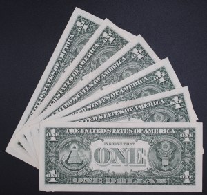 United States of America. 1988-1995 1 Dollar 6 Pieces