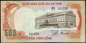 Vietnam. 500 Dong 1972