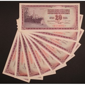 Yugoslavia. 1978 20 Dinara 9 Pieces
