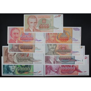 Yugoslavia. 1993 9 Piece Type Set