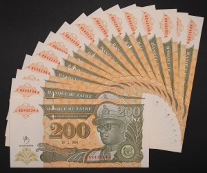 Zaire. 1994 200 Zaires 15 Pieces