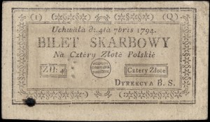 Poland. 1794 4 Zlote Prefix IQ