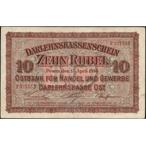 Poland. 1916 10 Rubli Prefix F