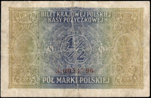 Poland. 1916 1/2 Marki Zarzad jeneral Prefix A Low S/N