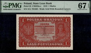 Poland. 1919 1 Marka Prefix 1CL