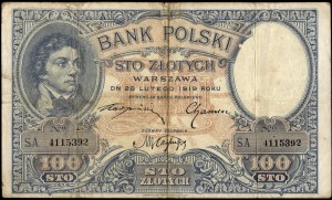 Poland. 1919 100 Zlotych Prefix SA