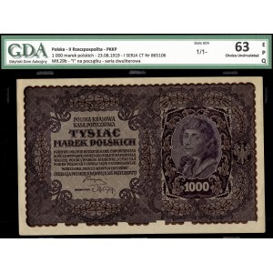 Poland. 1919 1000 Marek I Serja CT