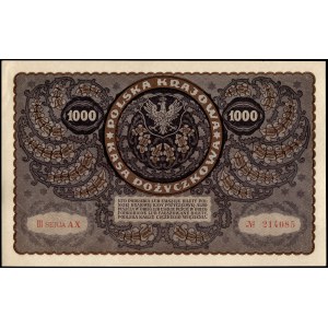 Poland. 1919 1000 Marek III Serja AX